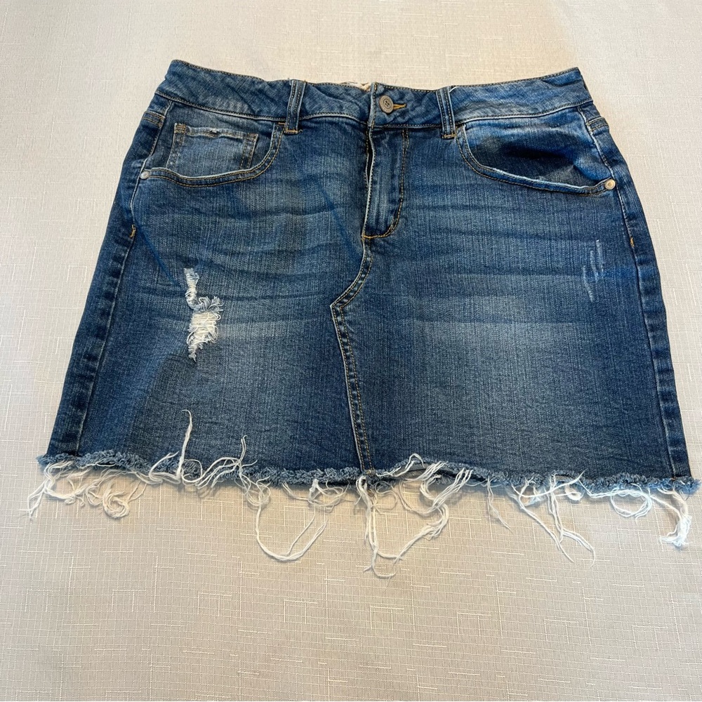 Altar'd State Blue Denim Mini Skirt Casual
